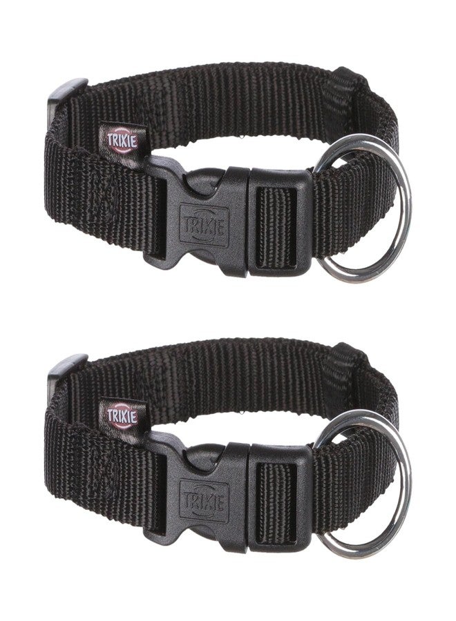 Trixie Classic Collar is an Essential Accessory for Dog Owners who Value Both Style and functionality. These Collars are Designed to Provide Comfort, Durability, S-M Pack of 2 (Black) - Image 1